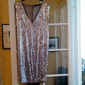 Silver sequin dress